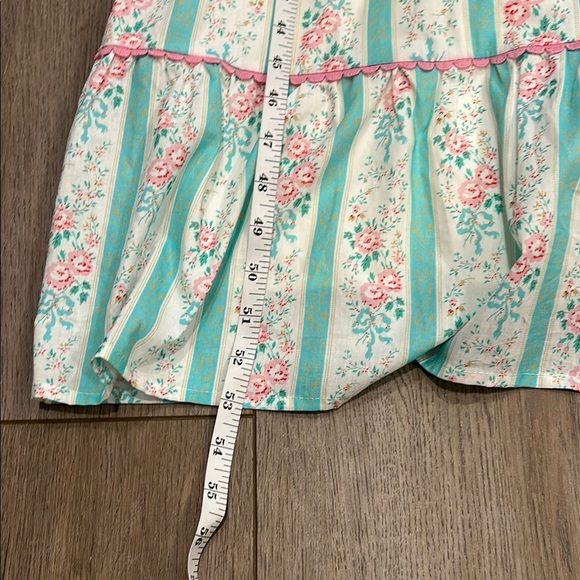 TCEC Pastel Pink Mint Green Floral Short Sleeve Cottagecore Dress Size Large - Picture 12 of 13